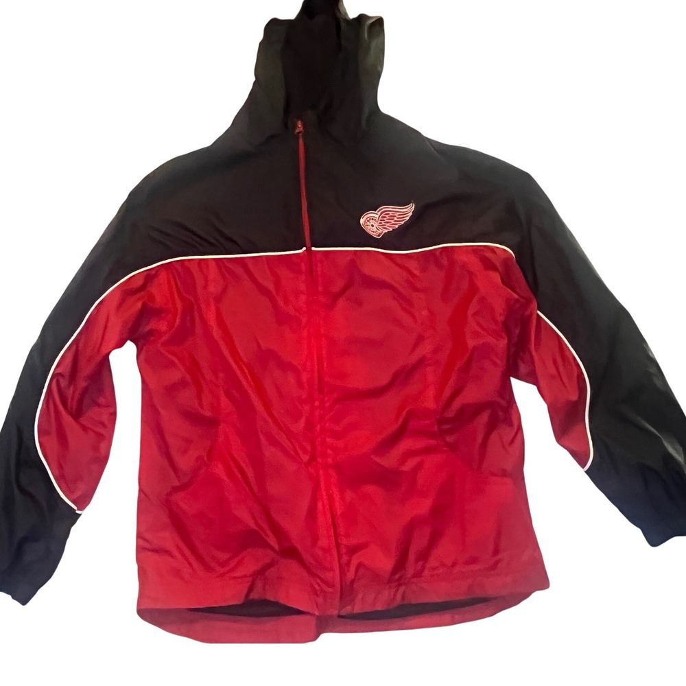 Genuine Stuff Detroit Red Wings NHL Youth Windbreaker Vintage Black Size M